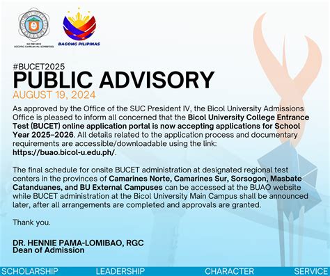 https //buao.bicol-u.edu ph|𝗣𝗨𝗕𝗟𝗜𝗖 𝗔𝗗𝗩𝗜𝗦𝗢𝗥𝗬 August 19, 2024 As .